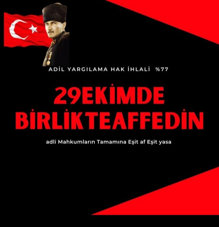AdliMahkuma ErdoğanAffı
#GenelAf 💯 YILDA 🇹🇷🇹🇷🇹🇷

Yüce RABBİM SEN HERŞEYE KADİRSİN YÜREKLERİMİZİ Biliyorsun Aylardır AF İSTIYORUZ diye Haykırıyoruz
Bıze Kulak Veren Yok

SON ŞANS 💯YILDA 22 Yıldır Beklenen Bir Kerelik Cumhuriyet Affı GENEL AF ÇIKMASINA SEN OL DE
AFFETSİNLER ARTIK