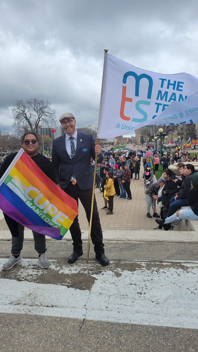 An honour to stand with @mbteachers to support queer and trans youth rights. #notohate. I was excited to also meet with @mxdiethaquino