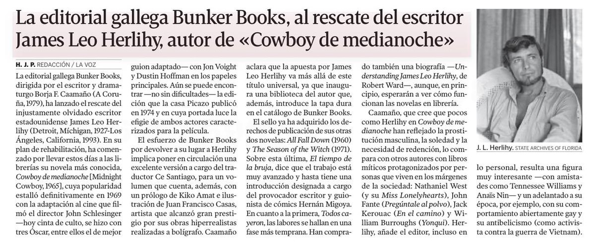 BooksBunker's tweet photo. Mientras, en La Voz de Galicia de mano del compañero @hjporto 

#bunkerízate https://t.co/vzBQmPuBJi