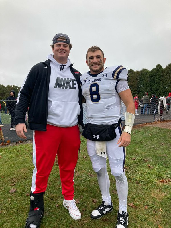 Awesome to have 2 former eagles competing against each other today at the D2 level! <a href="/anthonyguercio8/">Anthony Guercio</a> <a href="/ClarionFootball/">Clarion Football</a> and <a href="/JoeyWengstrom/">Joey Wengstrom</a> <a href="/EdinboroFB/">Edinboro Football</a> <a href="/NOEagles/">North Olmsted Eagles</a> <a href="/NOCSEagles/">NorthOlmstedSchools</a>