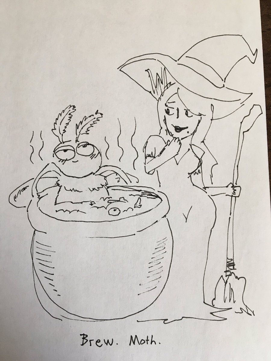 Days 19 and 20. 
Brew and Moth.
Lil moth chillin in a witch’s brew.