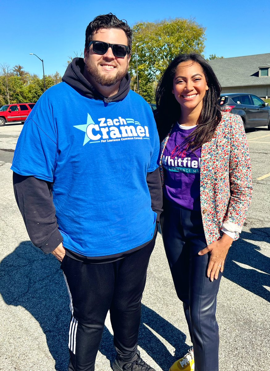 ElectZachCramer's tweet photo. Round 1 of Canvassing completed.

I was extremely honored to have State Senator @AndreaHunley_IN join us to knock on doors in support of @DebWhitfield for Lawrence Mayor! https://t.co/qMNQq35o3s
