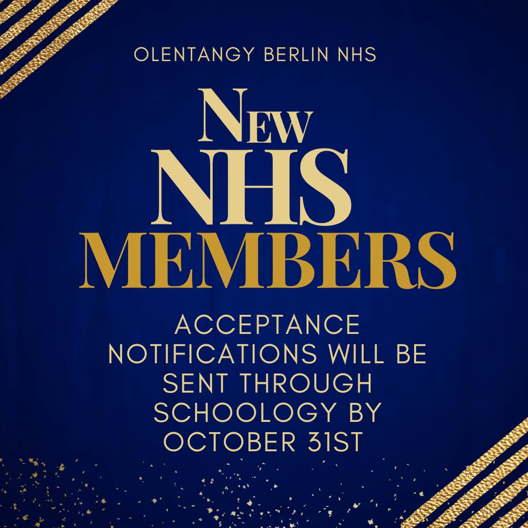 OBHSnhs's tweet photo. NHS Acceptance Letters will be sent through Schoology by October 31st. CLAWS UP https://t.co/DluEvTjKpE