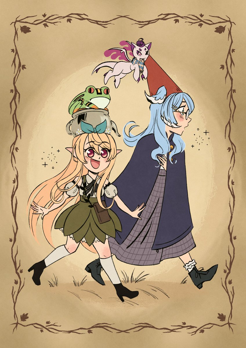 Now that spooky season is upon us, here’s a redraw of my Over The Garden Wall print featuring <a href="/PomuRainpuff/">Pomu Rainpuff🧚🍂NIJISANJI EN</a> and <a href="/EliraPendora/">Elira Pendora 🌤️ NIJISANJI EN</a> as Greg and Wirt!✨🍂 Commissioned by <a href="/CarrickHopton/">Carrick Hopton 🤖🌆 VTweeter</a> 

#絵リーラ #pendorART #PomuPaint