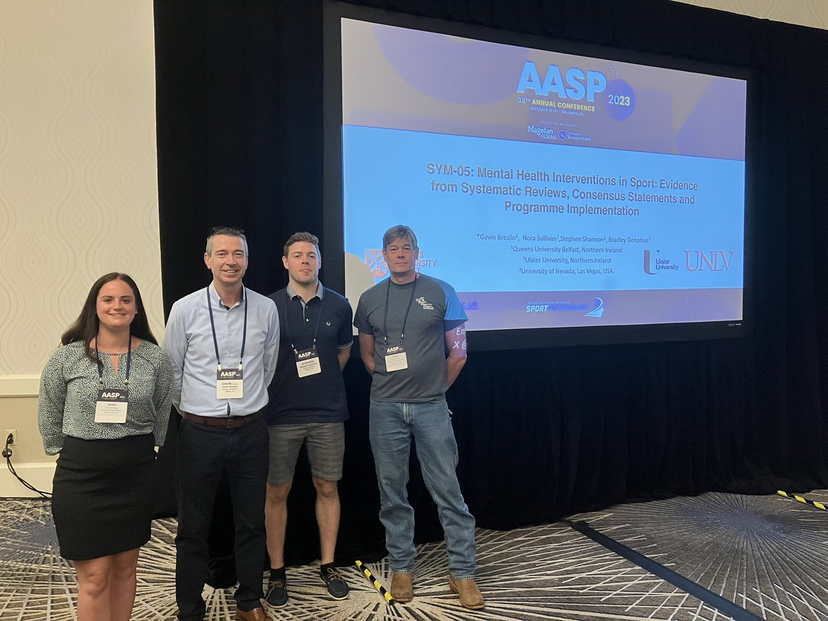 Absolutely fabulous to contribute a symposium #AASP23 Sport Psychology conference @AASPTweets #research #mentalhealth @SShannon978 @unlv @stewartvella #collaboration @QUBPsych &norasullivan