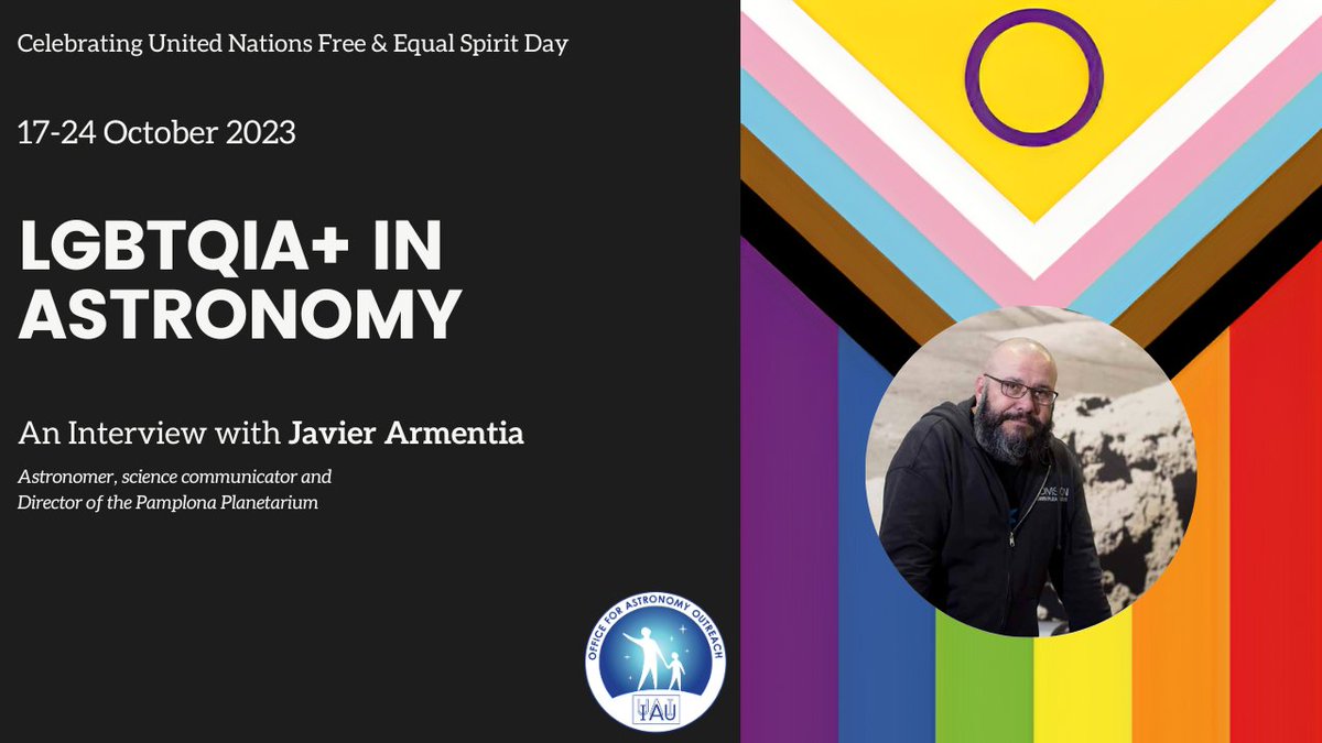 Javier Armentia is the Planetarium Director in Pamplona, Spain. In this interivew, Javier discusses his work to make the planetarium as inclusive as possible, in addition to his activism. Watch and listen to the discussion: ow.ly/Twrw50PWWie #lgbtqia #astro #SpiritDay