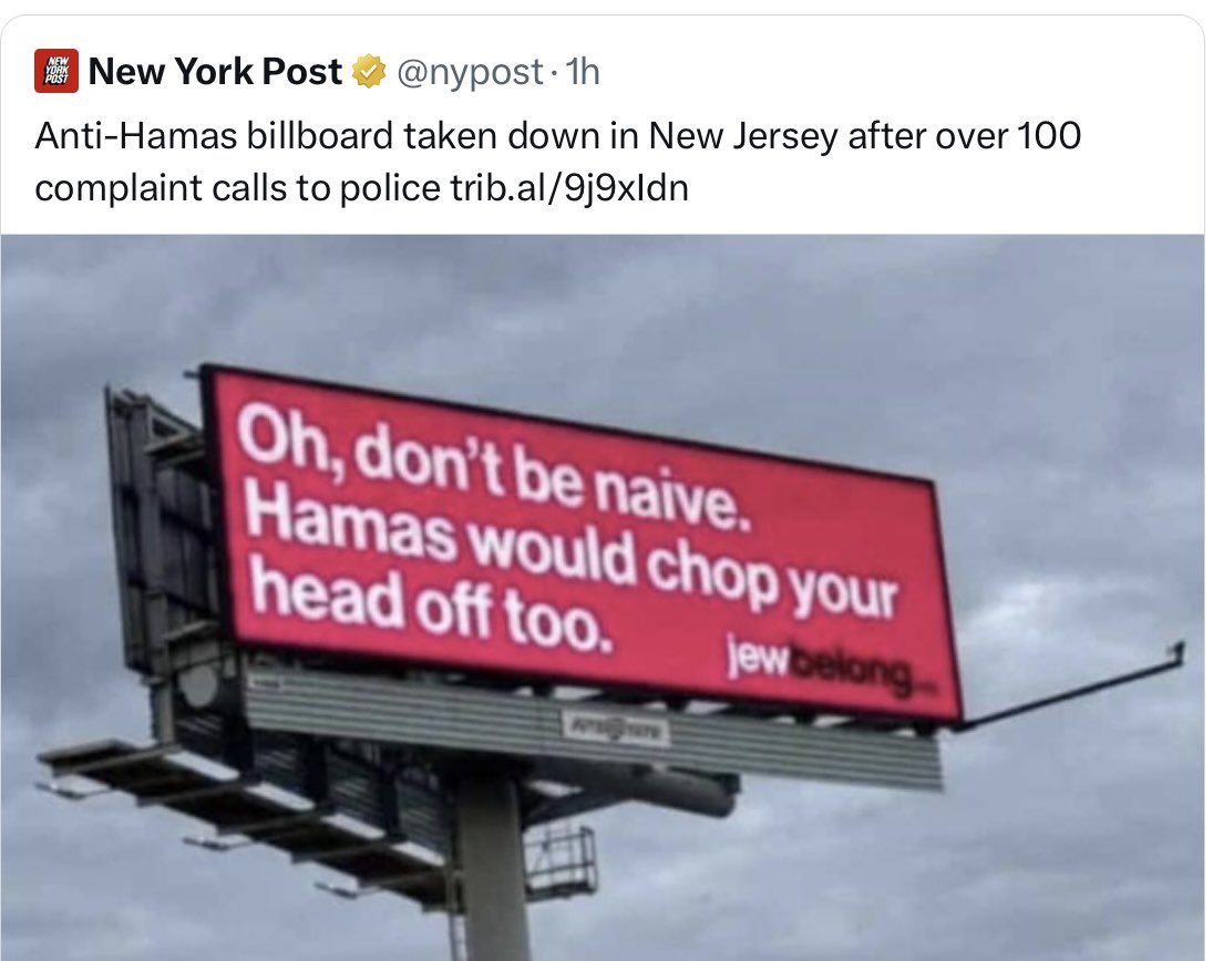 Some people can’t handle the truth, so the billboard had to be taken down. Continue to re-tweet the message.