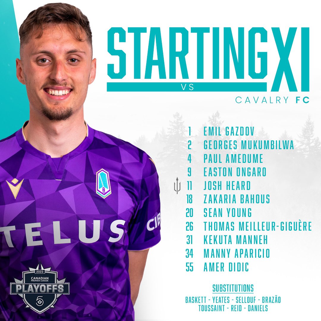 The #CanPL playoffs continue today with @Pacificfccpl travelling to #SpruceMeadows to face @CPLCavalryFC.

The Starting 11 for both teams has been revealed for the game starts at 4:00 PM ET.

#CavsFC | #CAVvPAC | #ForTheIsle