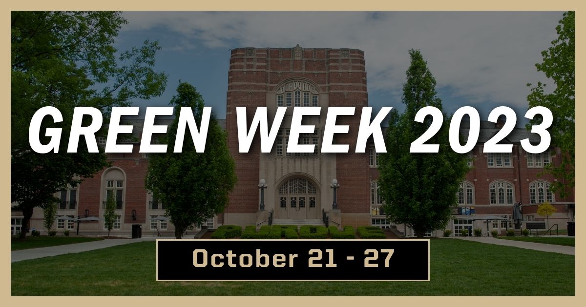 It's Green Week at Purdue! 🌱 Watch for posts this week that showcase the union's eco-friendly initiatives!

#PurdueMemorialUnion #GreenWeek #Sustainability