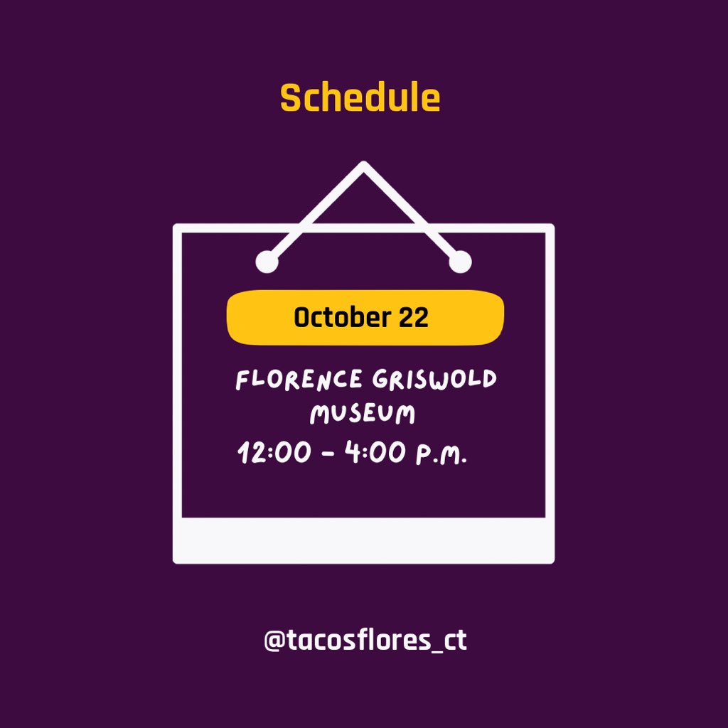 tacosflores_ct's tweet photo. …And we’re back!

Join us tomorrow at the @florencegriswoldmuseum 🌮 https://t.co/abF3fUKiqU