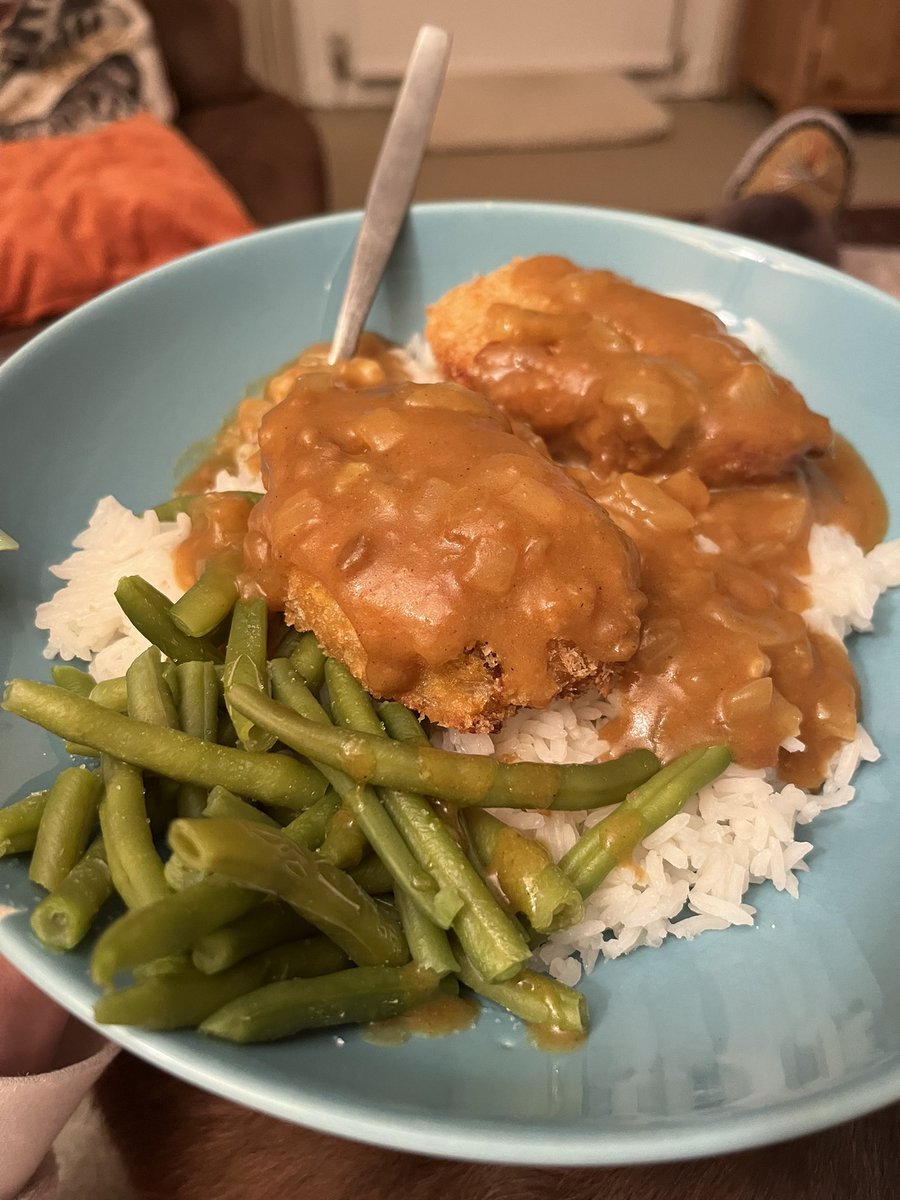 Pretty pleased with my Japanese pumpkin croquettes, which I put with katsu curry and rice. Autumnal.