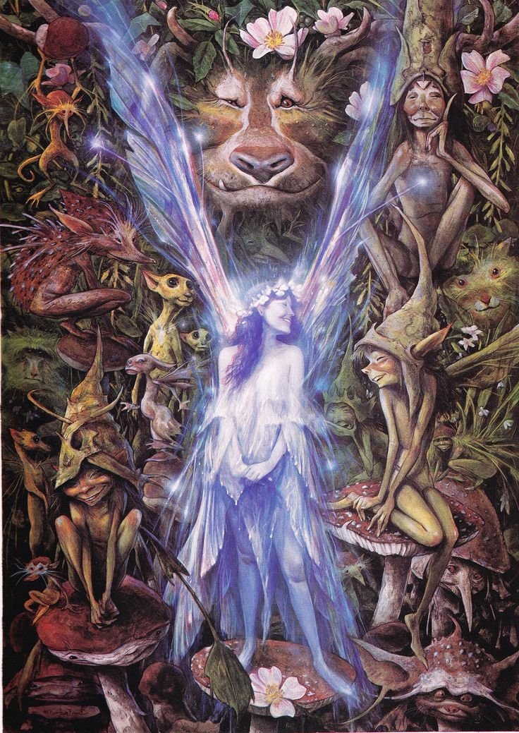 P_J_Richards's tweet photo. 🌺🍄🌺The Faery Who Was Kissed By The Pixies - by Brian Froud #FolkloreSunday https://t.co/UvP1UbcLa4