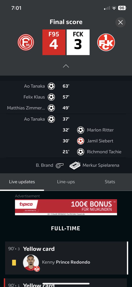 THIS IS THE 2. BUNDESLIGA!!! Fortuna Düsseldorf overcomes a 0:3 deficit just after the half hour to beat Kaiserslautern 4:3. What a huge win for Fortuna but what can be said about Kaiserslautern? #F95FCK