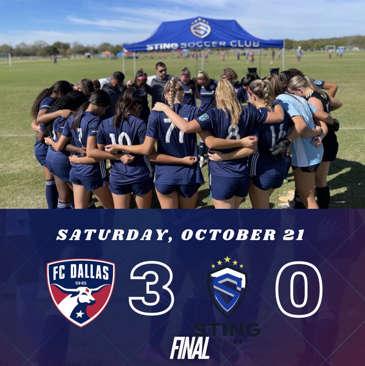 FC Dallas 06/05G ECNL- Retired (@fcdallas06gecnl) on Twitter photo Starting off the weekend with a “W” against Sting Austin‼️💪🏼
⚽️⚽️ <a href="/EmmaYolinsky/">Emma Yolinsky</a>
⚽️ <a href="/JulietteRayo10/">juliette rayo</a>
🅰️ <a href="/JadenThomas_3/">Jaden Thomas</a>
🅰️ <a href="/eviebakerrr/">Evie Baker</a>
🅰️ @TaylorPerson14
❌🥅 <a href="/_sydneyfuller/">sydney fuller</a> , <a href="/maciemurphy_29/">macie murphy</a>
#DTID | @FCDwomen | #CEFHAI | <a href="/ECNLgirls/">ECNL Girls</a> Starting off the weekend with a “W” against Sting Austin‼️💪🏼
⚽️⚽️ <a href="/EmmaYolinsky/">Emma Yolinsky</a>
⚽️ <a href="/JulietteRayo10/">juliette rayo</a>
🅰️ <a href="/JadenThomas_3/">Jaden Thomas</a>
🅰️ <a href="/eviebakerrr/">Evie Baker</a>
🅰️ @TaylorPerson14
❌🥅 <a href="/_sydneyfuller/">sydney fuller</a> , <a href="/maciemurphy_29/">macie murphy</a>
#DTID | @FCDwomen | #CEFHAI | <a href="/ECNLgirls/">ECNL Girls</a>