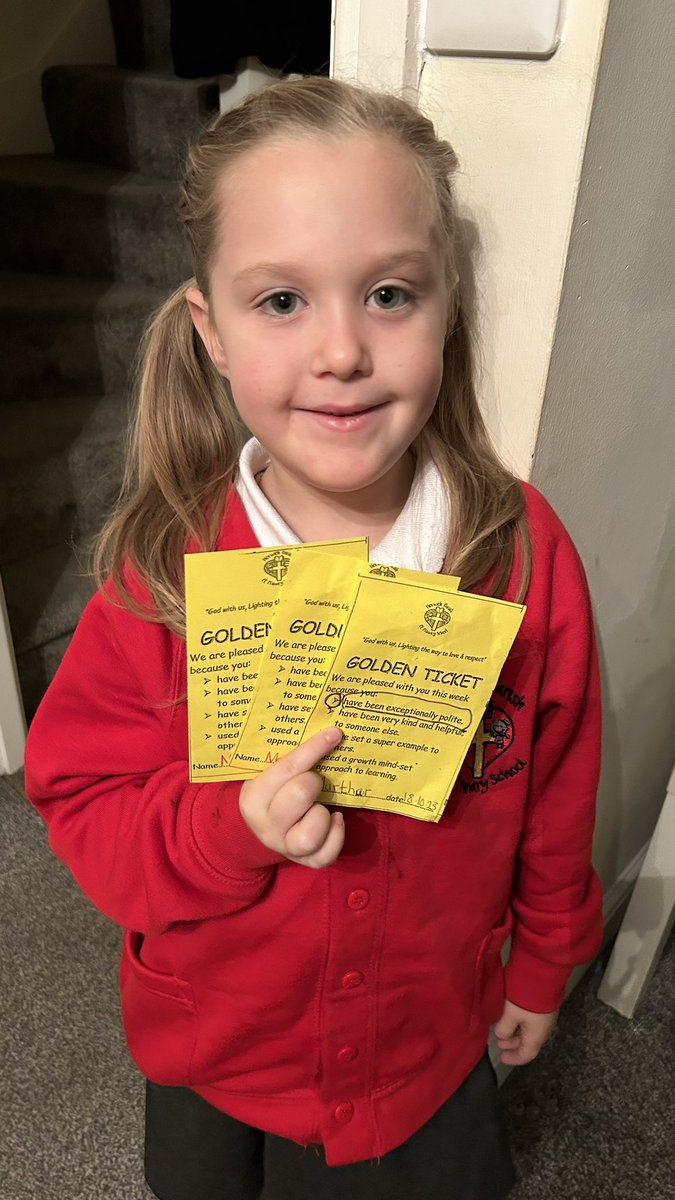 A parents evening full of praise and x3 Golden Tickets in the space of 7 days, she’s truly settling in and showing her best 🎫 💛 #thisgirlcan #praise #goldentickets #settingagoodexample