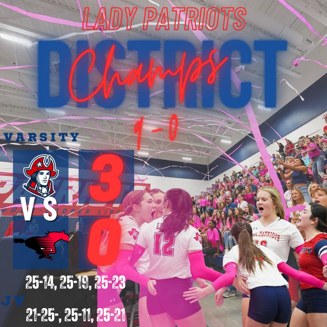 Liberty Lady Patriots are DISTRICT CHAMPS 9-0
<a href="/HubCityPrepsLBK/">HubCityPreps.com</a> <a href="/806hsscmedia/">Jasone Pearson</a> <a href="/AthleticsLCP/">Lubbock-Cooper ISD Athletics</a> 
<a href="/KLBKsports/">KLBK Sports</a> <a href="/pchristy11/">Pete Christy</a> <a href="/CollieronTV/">A David Collier</a> <a href="/Matt_Stepp817/">Matt Stepp</a> <a href="/EnloeLCP/">Paul Enloe</a>