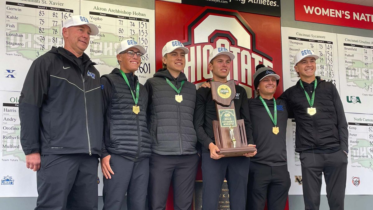 OHIOxGOLF's tweet photo. FINAL RESULTS: OHSAA Division I Boys State Championship
Anthony Wayne shot 290 to roar past Hoban for the title, led by Logan Sutto's 66. Desale's Vaughn Harber shot an OHSAA...
READ MORE: https://t.co/4owsj5TgHh https://t.co/gKZdglZYC9