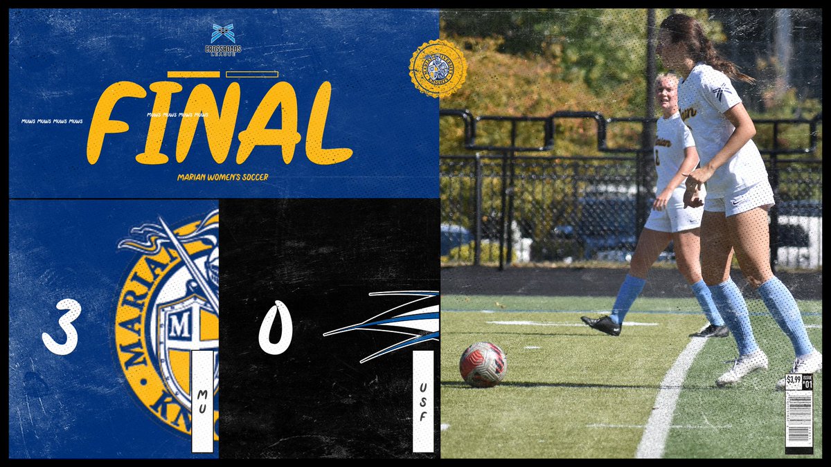 Marian Knights (@muknights) on Twitter photo WSOC | FINAL
<a href="/MarianWSOC/">Marian Womens Soccer</a> bounces back with 3-0 shutout over St. Francis, grabbing their 10th win of the season!
Sophie Decker, Grace Crawford, and Chloe Flinn each score for the Knights! WSOC | FINAL
<a href="/MarianWSOC/">Marian Womens Soccer</a> bounces back with 3-0 shutout over St. Francis, grabbing their 10th win of the season!
Sophie Decker, Grace Crawford, and Chloe Flinn each score for the Knights!