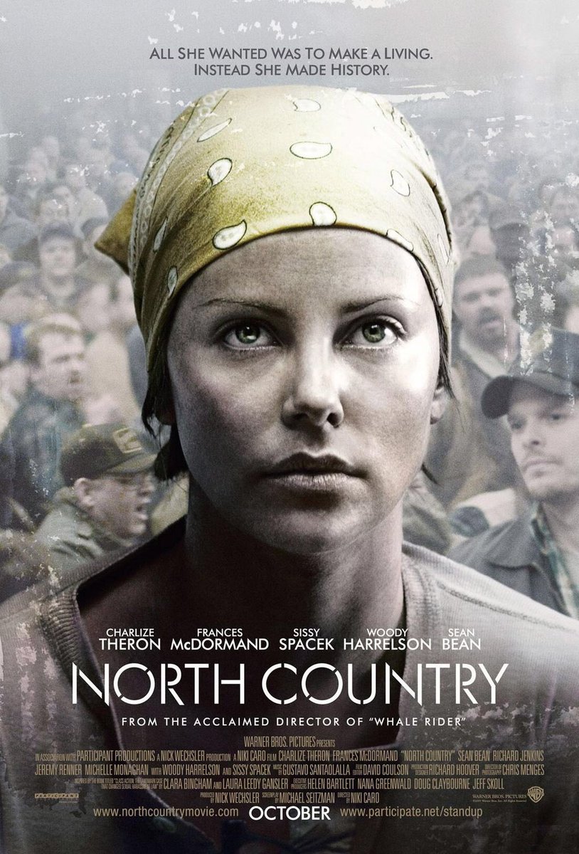 🎬MOVIE HISTORY: 18 years ago today, October 21, 2005, the movie ‘North Country’ opened in theaters!

#CharlizeTheron #FrancesMcDormand #RichardJenkins #SissySpacek #WoodyHarrelson #SeanBean #JeremyRenner #MichelleMonaghan #AmberHeard @xanderberkeley #CoreyStoll #JohnAylward