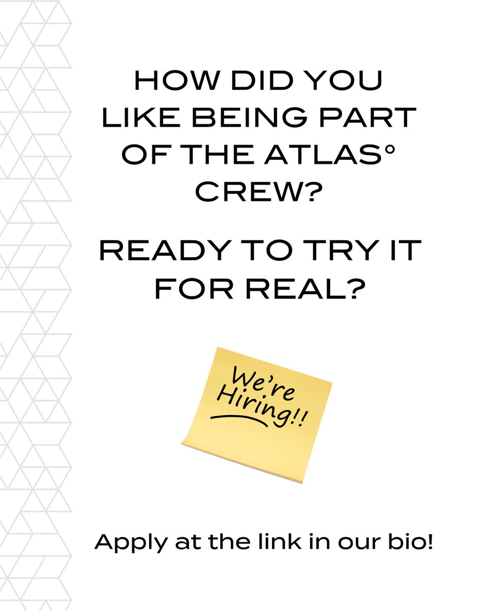 Ever thought about how you'd do as an official Atlas° team member? Now's your chance to find out. We're hiring an Administrative Assistant! 📢
Head to our Instagram to try out the rest of the game and apply for real!
bit.ly/3HSE7xf