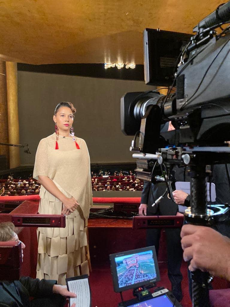 It was a surreal experience today hosting the @MetOpera’s Live HD broadcast of Dead Man Walking, by @jakeheggiemusic & Terrance McNally, but all the behind the scenes folks held me up and helped me out! What a team. Hair: Juanita Townsend Makeup: Cam Ritchie Style: A.W.A.K.E.