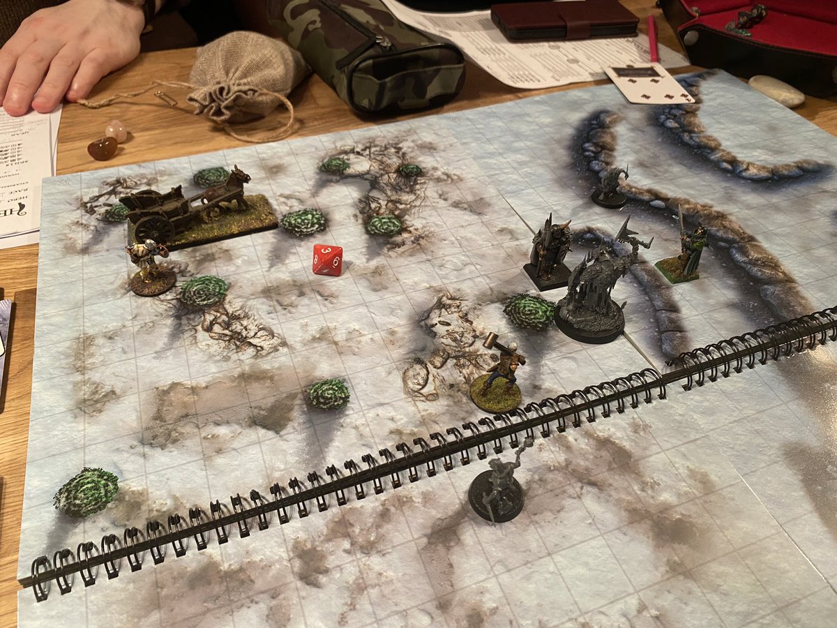 cptmachine's tweet photo. Finally returned to playing #Hellfrost with the lads this evening, the brave heroes were attacked by robed cultists in their sleep. https://t.co/Ax25Buo3xv