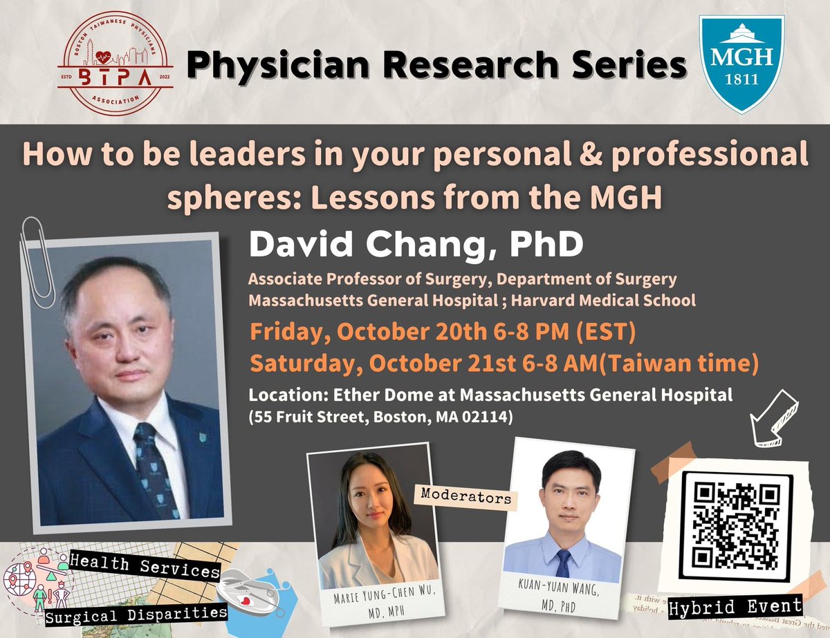 m_lovescoffee's tweet photo. Honored to have been a part of the event hosted by the #BTPA by @MGHSurgery’s Dr. Chang! His talk on #leadership in medical research was absolutely inspirational and brilliant! https://t.co/n3SeTuy565