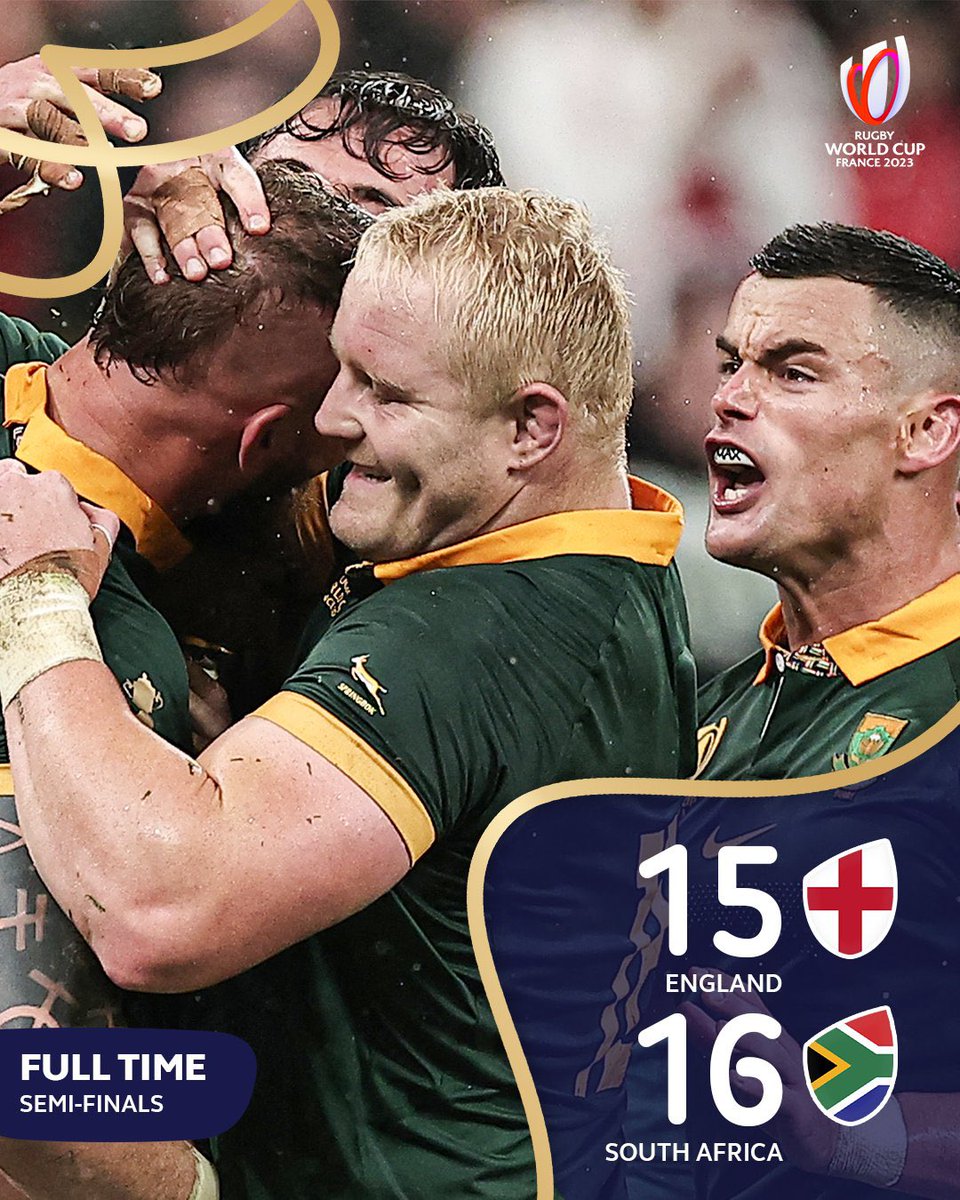 The #Springboks won here comes the finals #ENGvRSA #rugbyworldcup2023