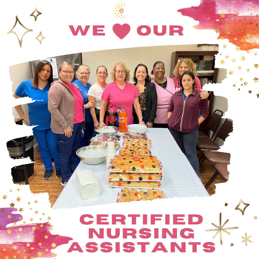 EasterSeals_SFL's tweet photo. At #EastersealsSouthFlorida, each and every day we thank our lucky stars for having the most dedicated, caring and compassionate #CNAs working at our #AdultDayCare centers. 🧡

#AlzheimerSupport #SeniorCare https://t.co/zX1NgIcTqB