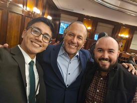 AmidaCareNY's tweet photo. Amida Care showed out @ NYC’s Oct 12 Hispanic Heritage Month Celebration! Luis Scaccabarrozzi, Dir of Research &amp; Grants Mngment, &amp; Guillermo Chacon, Pres of @LatinoCommAIDS &amp; AC Board Member, spent the night making connections &amp; honoring the contributions of Latinx ppl in NYC 🎉 https://t.co/Hx4IpBruRU
