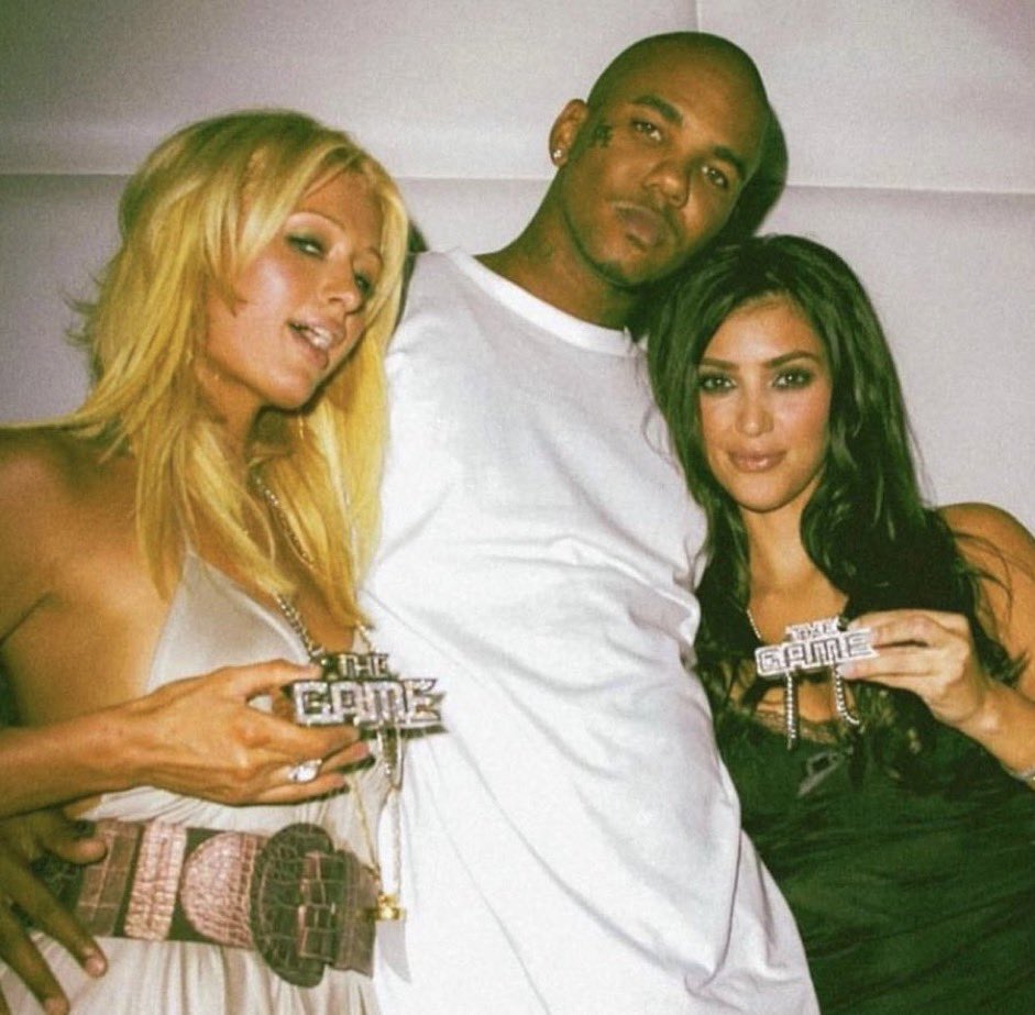 DailyLoud's tweet photo. The Game shares a throwback picture of him with Kim Kardashian and Paris Hilton:

“Had the hottest chicks in the game wearing my chains” https://t.co/bpayZRkJ5M