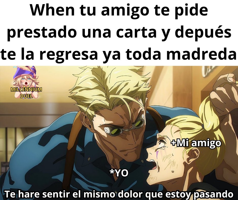 DxMillenniumx's tweet photo. Eso pasa más cuando hay torneo
#meme #yugioh #animememe #konami #millenniumduel #shitpost https://t.co/fA8v0EhgNX