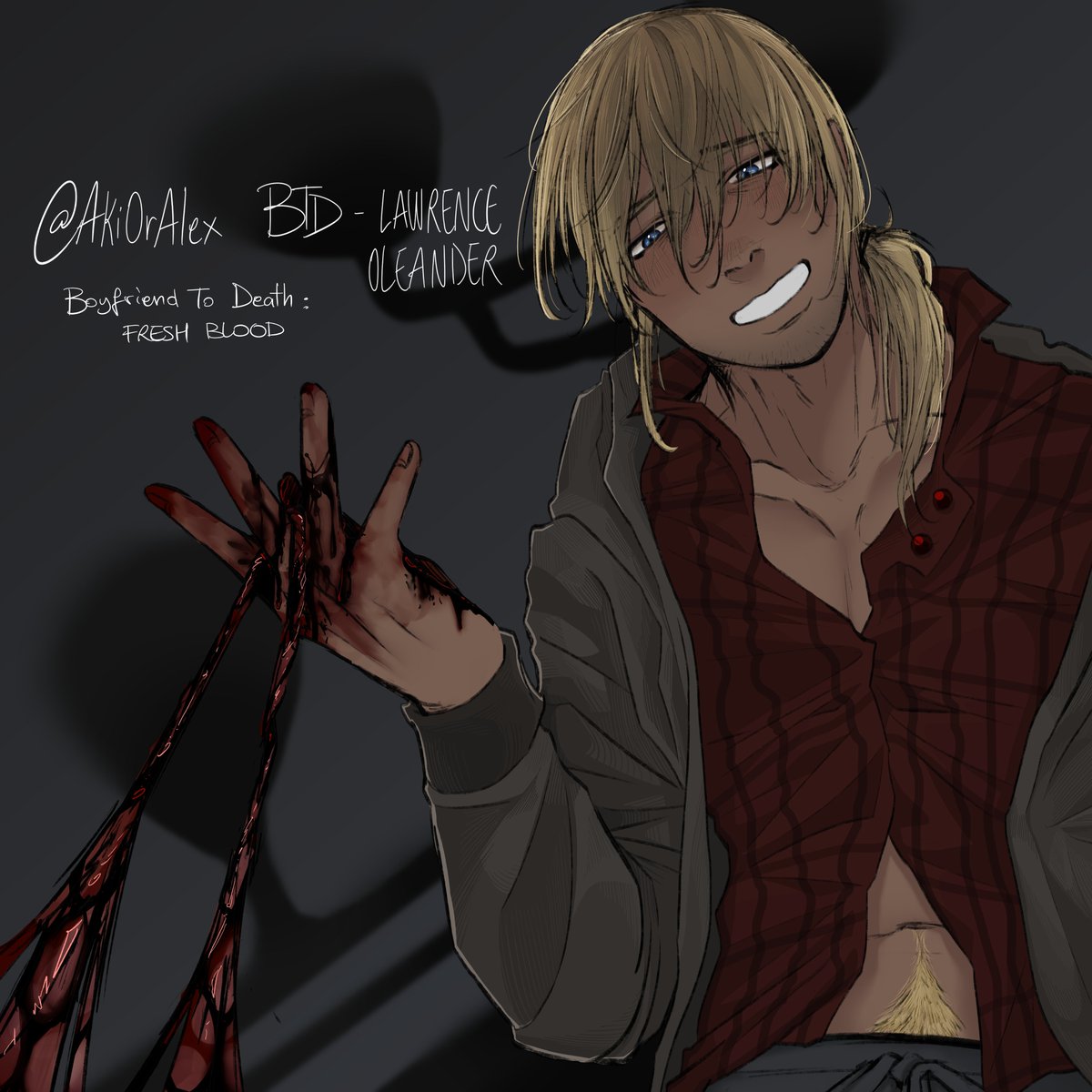 AkiOrAlex's tweet photo. I did post a Rire fan art not too long ago BUTT i FR FR didnt post for soooo long, but for the past 3-4 days (laziness so is only about 6.5 hours or 8 hours) I worked on the CG gallery scene of lawrence oleander! #boyfriendtodeath2 #BTD #btd2 #gatobob https://t.co/GoeDVmSzMi