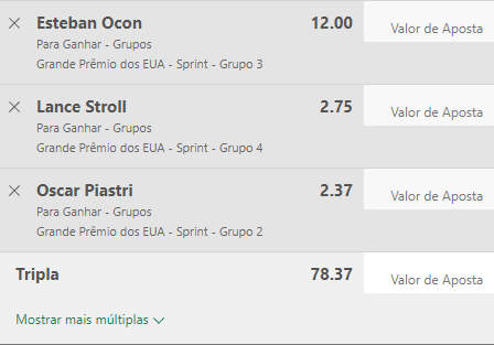 Forumula1tips's tweet image. essas pra corrida sprint
0,5u ocon grupo 3🏎️ ( sim ocon dnv )
1u stroll grupo 4 🏎️
1u piastri grupo 2🏎️