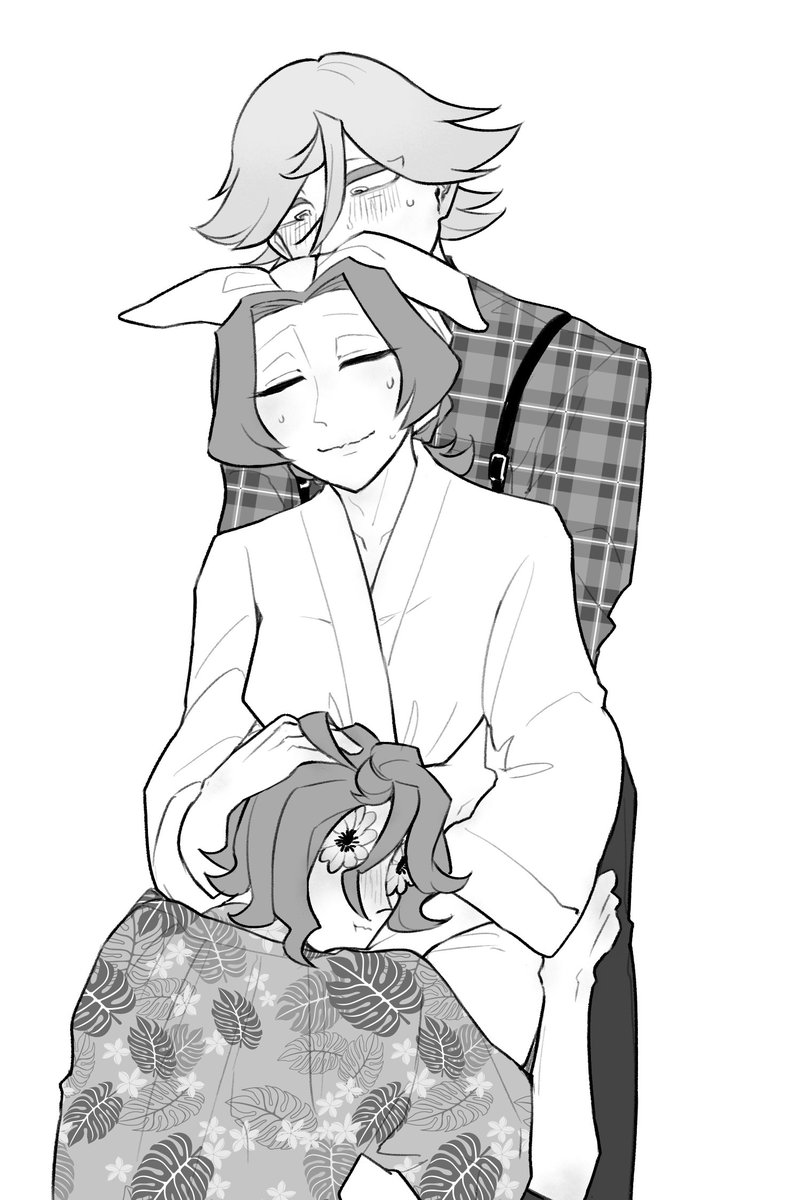 これはもくりで描いた現パロ擬で👑🦘様をサンドする分裂🟪🟩くん