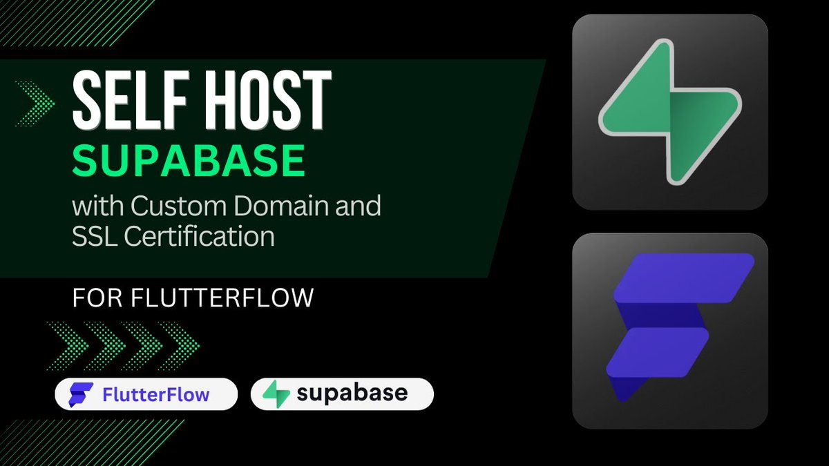 💫 Community Highlights.

Selfhost Supabase for @flutterflow with Custom Domain and SSL Certificate.

By FlutterFlowVip.

youtube.com/watch?v=oOFYbt…