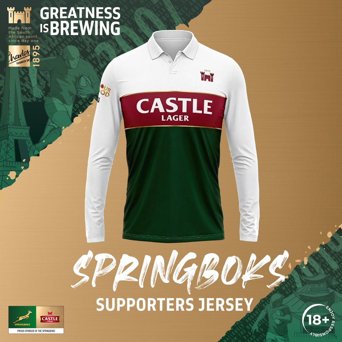 Cheers to Handre Pollard for being awarded Man of the Match! 🍻 Reply with how he played out of /10 using #GreatnessIsBrewing, and you could win a Springboks Supporters Jersey! 👕 #RWC2023