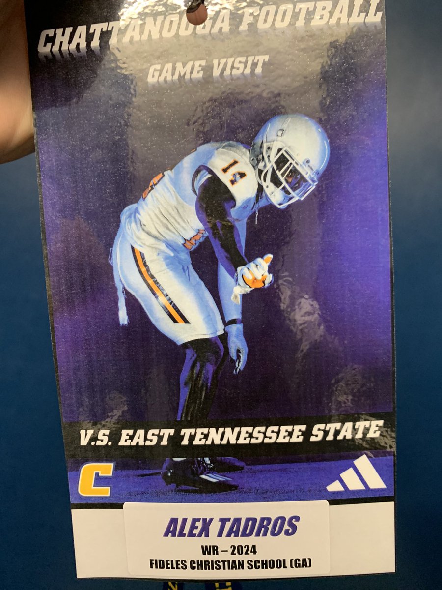 alextadros17's tweet photo. Thanking God for a great day at @GoMocsFB! Big win for the Mocs. Had a great conversation with @Coach_Sprad. Thanks for the great advice coach! @On3Recruits @RustyMansell_ @PrepRedzoneGA @NEGARecruits @georgiaforcefb @HSFBfrenzy @RecruitGeorgia https://t.co/vl44nU8dA8