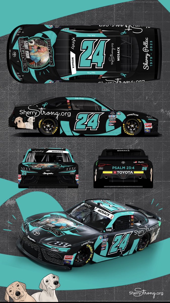 **PRE-ORDER** SherryStrong.org #24 @ToyotaRacing Supra 1/24 diecast car driven by @connormosack at Charlotte Roval 👉 shopmtjf.org/products/sherr…