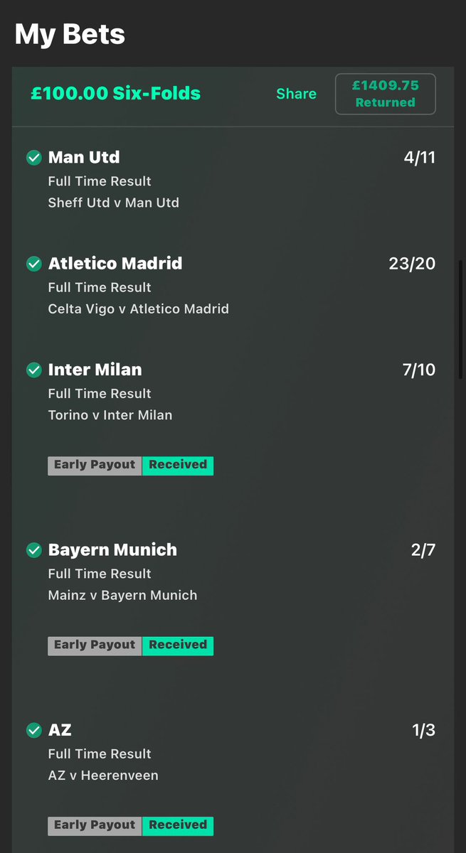 BOOM 🤯 💰 

Those dirty bookies just can’t stop me and my gang 😅

12/1 Acca lands

Make sure your following me <a href="/statgodtips/">StatGod Football Tips</a> 

My free telegram here 👇🏼

t.me/+J5KVY-QWSHZhN…