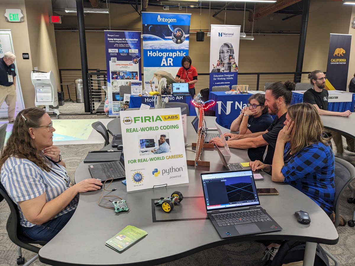 FiriaLabs's tweet photo. Getting hands on at our engagement station at #FallCUE! #Python in #CodeSpace with #CodeX and #CodeSIM. #WeAreCue https://t.co/wNI8FjSZCh