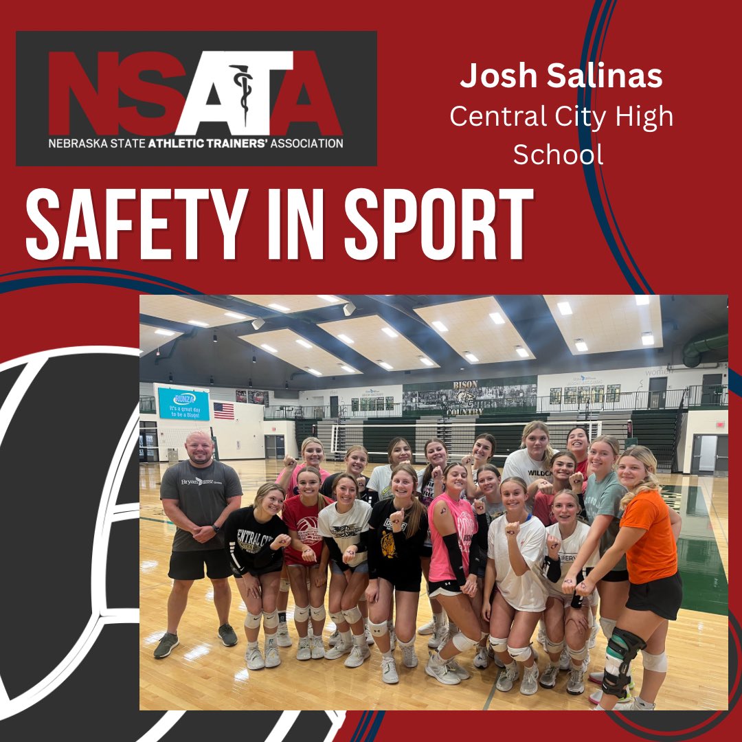 NSATA's tweet image. Throughout the last few weeks, ATs around the state have been participating in the NSATAs Safety in Sport Campaign. They were all given temporary tattoos for their volleyball athletes to wear during a game to promote Safety in Sport by having an AT.#SafetyinSport #SIS2023 #AT4All