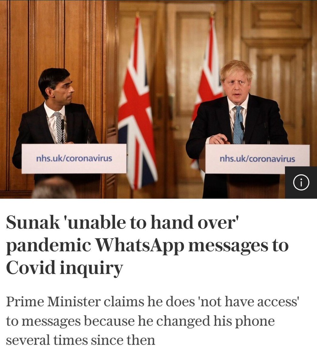 During Lockdowns as Chancellor, Rishi Sunak gave £2m in loans to companies owned by his wife, most went bankrupt defaulting on £1.76m. He made an up to £6bn deal with Moderna including gifting them £396m while having up to £500m of shares. And what else would that phone show?