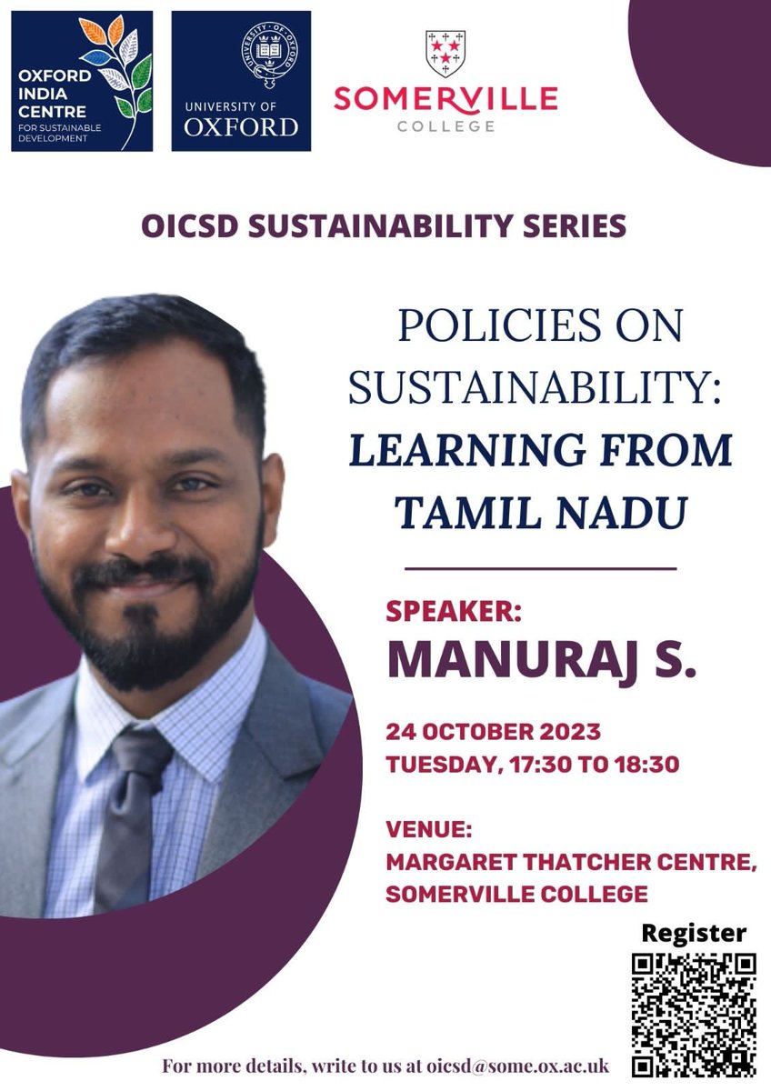 Manuraj S (@manuraj1983) on Twitter photo Thrilled to be speaking as part of the <a href="/OxIndiaCentre/">Oxford India Centre for Sustainable Development</a> series on Tuesday at Somerville College on a topic that's very close to my heart and mind. Details in the poster.
To register, please visit: linkedin.com/posts/the-oxfo… Thrilled to be speaking as part of the <a href="/OxIndiaCentre/">Oxford India Centre for Sustainable Development</a> series on Tuesday at Somerville College on a topic that's very close to my heart and mind. Details in the poster.
To register, please visit: linkedin.com/posts/the-oxfo…