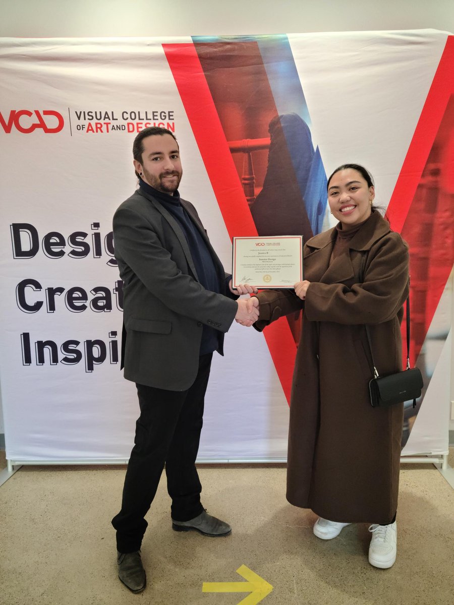 VCAD's tweet image. Congratulations to Jessica O. on graduating from the Interior Design program at our Calgary campus! Wishing you all the best as you embark on your professional journey in the industry! 🎓✨ 

#myvcad #vcadvibes #vcadgrad #graduate #interiordesign #interiordesigner #designer