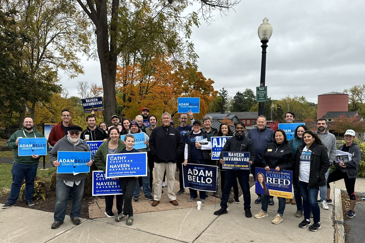 Adam Bello for County Executive (@belloformonroe) on Twitter photo Each canvass we host the crowd grows! Thank you to the <a href="/PittsfordDems/">Pittsford Democrats</a> for coming out and joining our team today. Early voting starts in one week! Are you ready to vote? 🗳️
Learn more about early voting here ⬇️
monroecounty.gov/elections-earl… Each canvass we host the crowd grows! Thank you to the <a href="/PittsfordDems/">Pittsford Democrats</a> for coming out and joining our team today. Early voting starts in one week! Are you ready to vote? 🗳️
Learn more about early voting here ⬇️
monroecounty.gov/elections-earl…