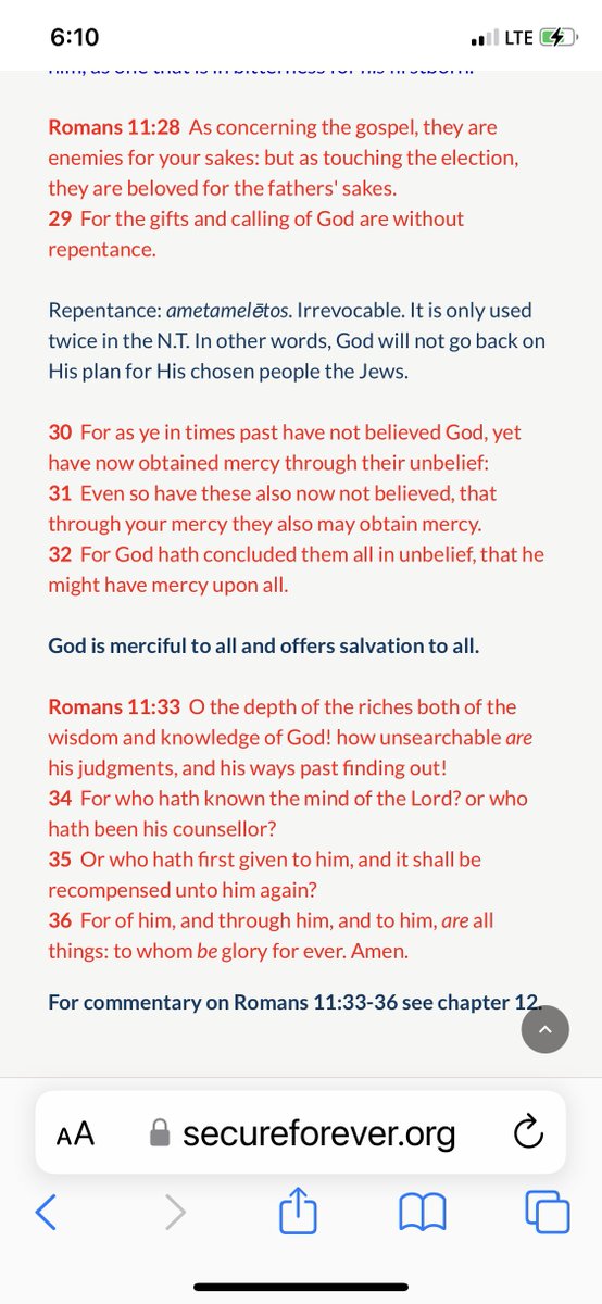 TrustJesusAlone's tweet photo. https://t.co/iZQuXBbzfl

#ContextIsCritical 
Romans 9-11, his kinsmen according to the flesh, the nation of Israel. Their past, chapter 9, present 10, their future chapter 11. Taking a passage out of its proper place to use as a pretext to proof text false theology is not wise. https://t.co/5RYpX8LjT0