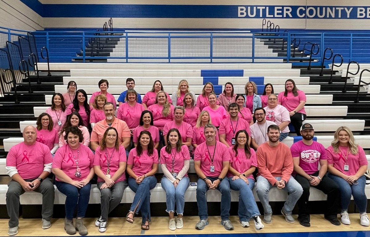 BCHS_Bears's tweet photo. Butler County went pink this week with support for our art teacher, Mrs. Burdette! We love you! https://t.co/xHksTGSLtN
