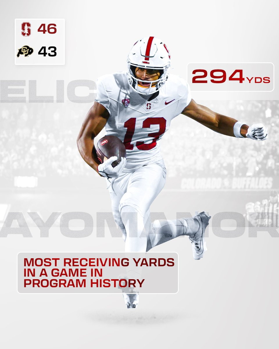 StanfordFball's tweet photo. Last night was HISTORIC for @elicayomanor and the Card 👀

#GoStanford https://t.co/iD03NnJbVP