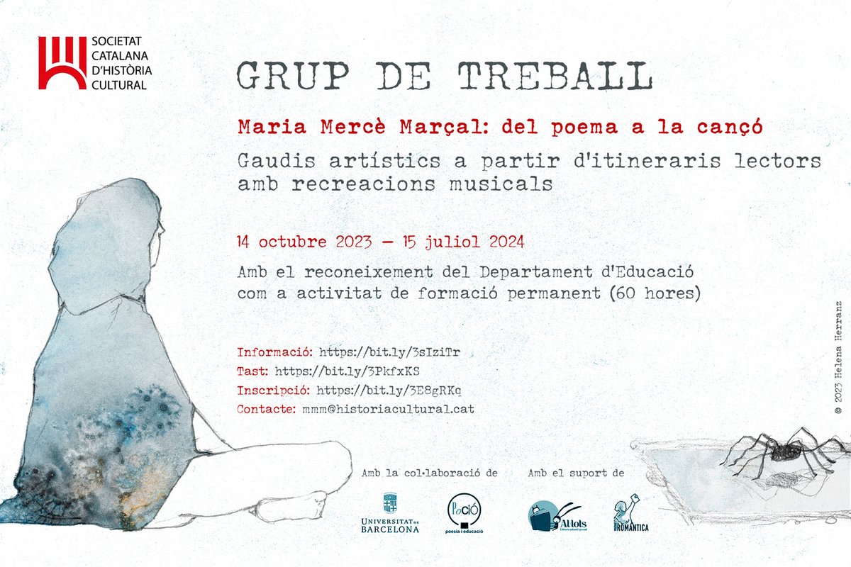 historiacultural.cat (@histcultcat) on Twitter photo 📚Avui hem celebrat la primera sessió del grup de treball «Maria Mercè Marçal: del poema a la cançó. Gaudis artístics a partir d'itineraris lectors amb recreacions musicals», reconegut pel Departament d'Educació.
▶️bit.ly/mmm_itineraris…
▶️bit.ly/mmm_itineraris…
<a href="/FundacioMMM/">Fundació MMMarçal</a> 📚Avui hem celebrat la primera sessió del grup de treball «Maria Mercè Marçal: del poema a la cançó. Gaudis artístics a partir d'itineraris lectors amb recreacions musicals», reconegut pel Departament d'Educació.
▶️bit.ly/mmm_itineraris…
▶️bit.ly/mmm_itineraris…
<a href="/FundacioMMM/">Fundació MMMarçal</a>